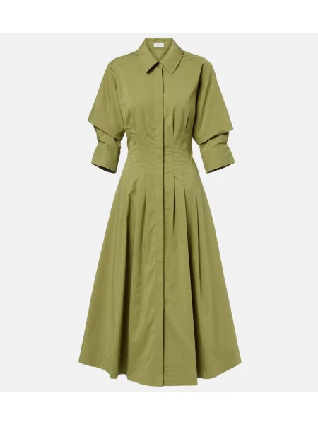 Rochie tip cămașă Simkhai din poplin de costum verde