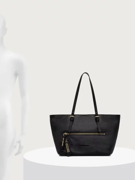 Кожаная сумка шоппер Love Moschino