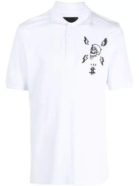 Polo Philipp Plein cu imagine alb