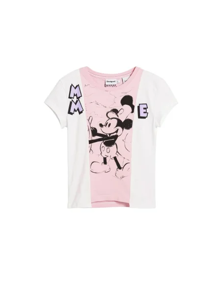 Desigual Tricou Mickey Mouse™ roz deschis / negru alb