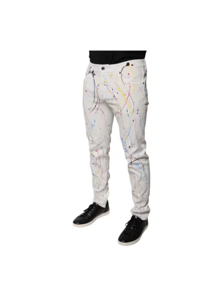 Skinny jeansy skinny Dolce And Gabbana białe