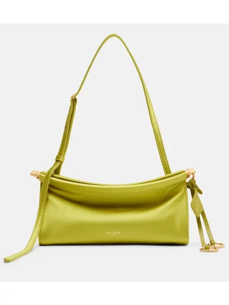 Satenska majhen torbica Alaia zelena