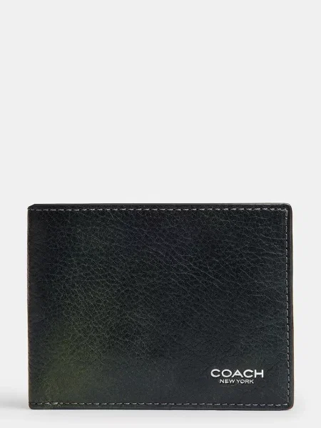 Coach portofel pentru bărbați din piele verde