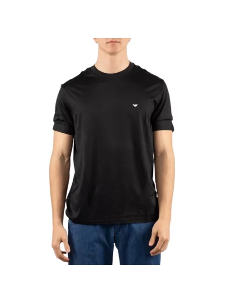 Długa koszulka Emporio Armani z logo z długim rękawem czarna