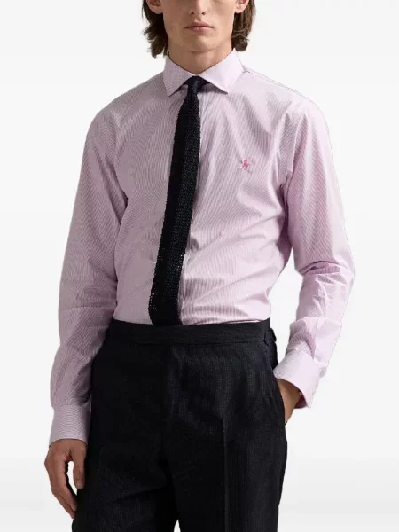 Samt prugasta košulja Polo Ralph Lauren s vezom plava