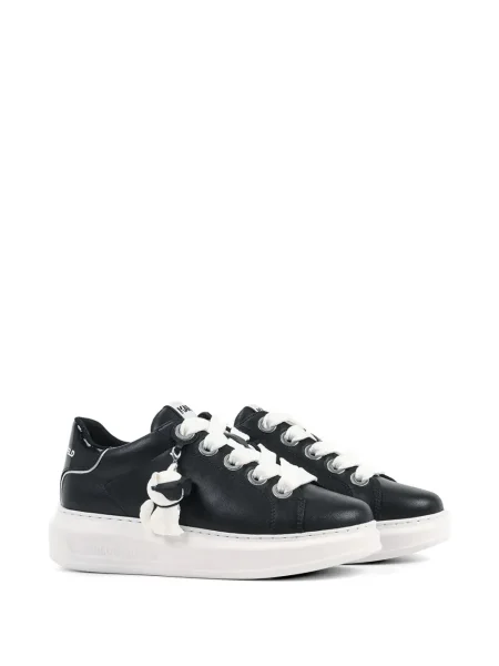 Sneakerși Karl Lagerfeld cu șireturi din dantelă negru