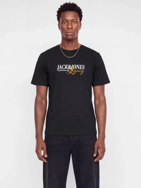 JACK & JONES Tricou JJJADE galben închis / negru alb
