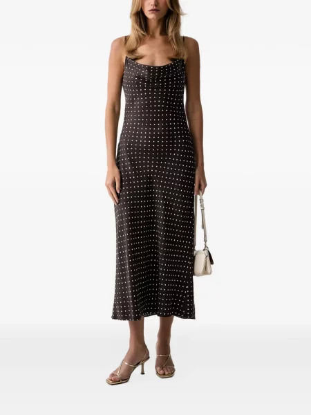 Rochie midi Guess din satin negru