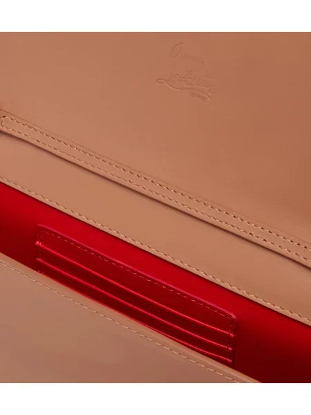 Kožená lakovaná listová kabelka Christian Louboutin ružová