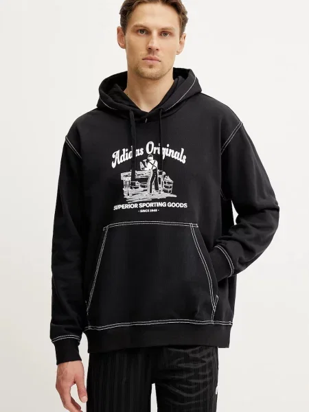 Adidas Originals hanorac de Wabash barbati cu glugă cu imprimeu negru