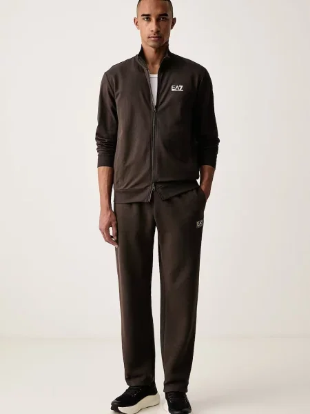 Emporio Armani jopica z bombažem rjava