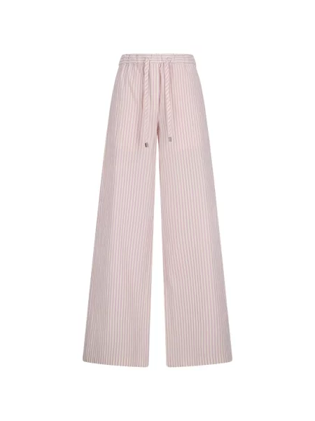 Pantaloni The Attico cu dungi cu cordon roz