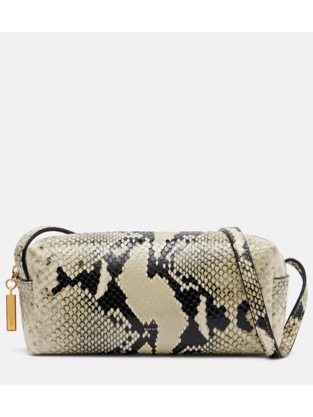 Mała torebka skórzana Khaite skórzana w wężowy wzór