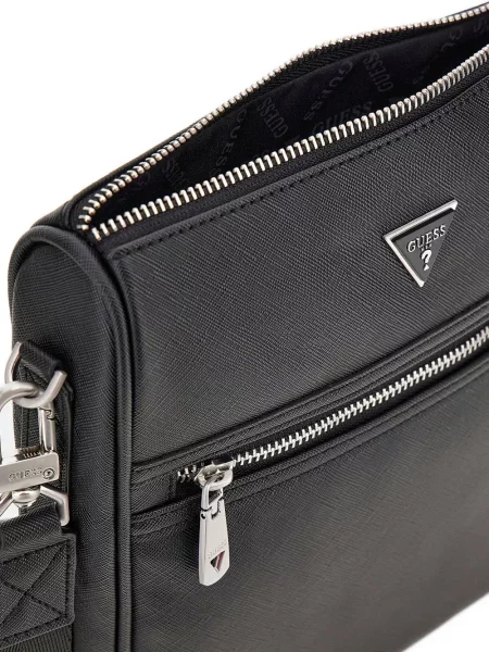 Crossbody taška Guess s autogramem černá