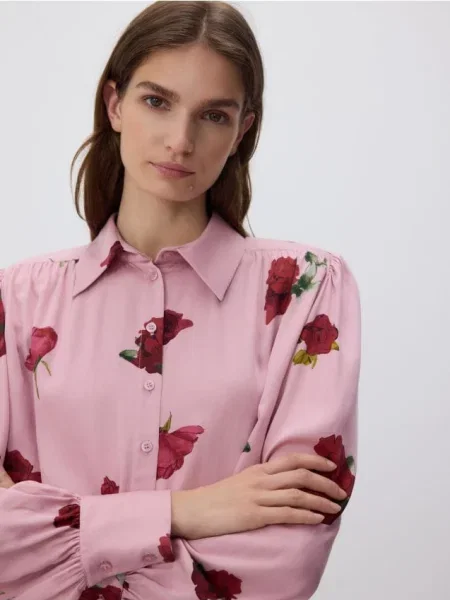 Reserved Сорочка з квітковим візерунком різнобарвний 