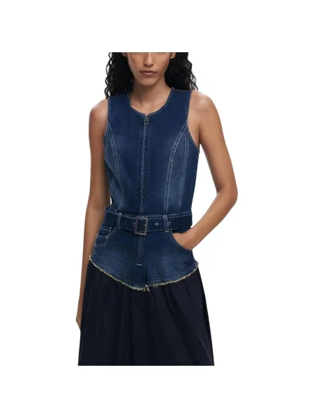 Öltöny denim ruha Desigual kék