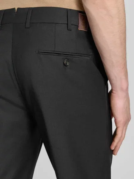 Spodnie materiałowe o kroju slim fit z dodatkiem wełny G1920 czarne