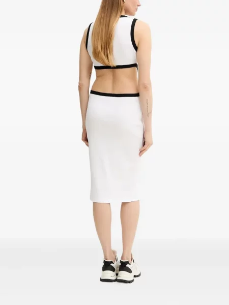 Rochie midi Liu Jo până la genunchi de costum alb