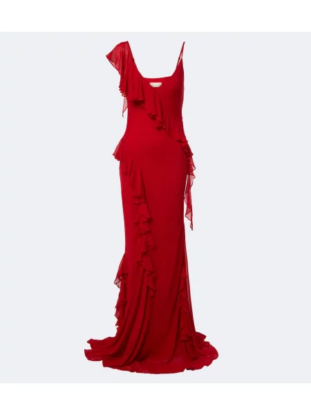 Rochie De La Vali cu volane roșu