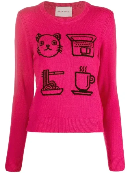 Pulover Alberta Ferretti cu imagine roz
