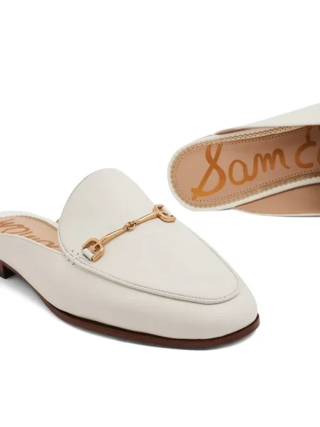 Papuci tip mules Sam Edelman fără toc alb