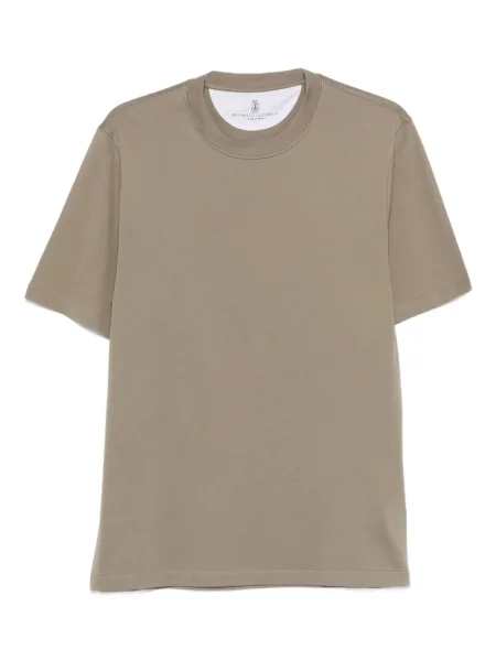 Tričko Brunello Cucinelli s kulatým výstřihem zelené