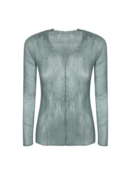 Top Issey Miyake szyfonowy zielony