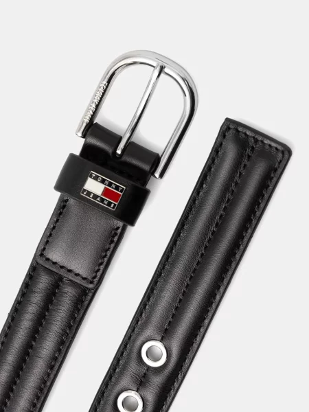 Kožni remen Tommy Jeans crna