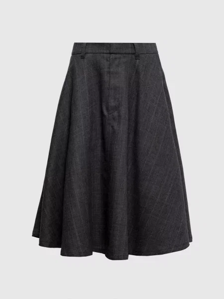 Шерстяная юбка Brunello Cucinelli серая