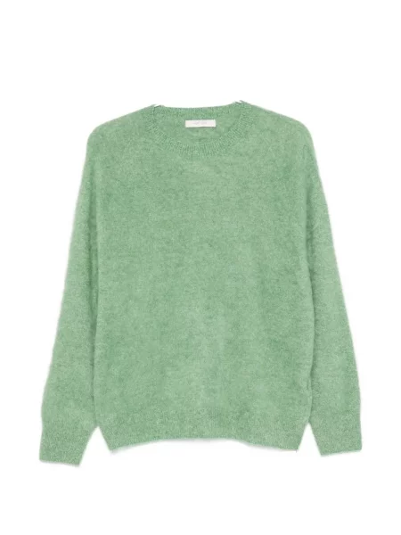 Pulover Ivory Paris tricotate cu decolteu rotund verde