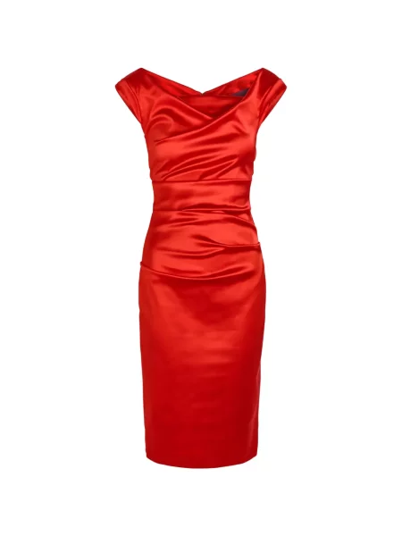 Sukienka midi Talbot Runhof drapowana garniturowa czerwona