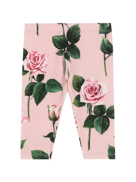 Legginsy dziecięce Dolce And Gabbana różowe