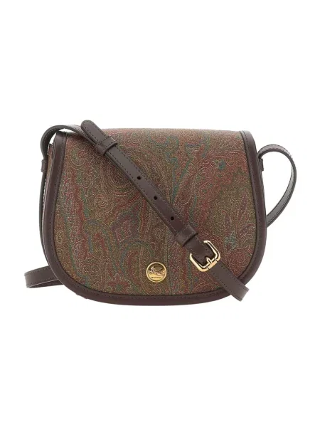 Torebka Etro z nadrukiem z wzorem paisley brązowa