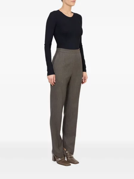 Pantaloni Mm6 Maison Margiela de lână maro