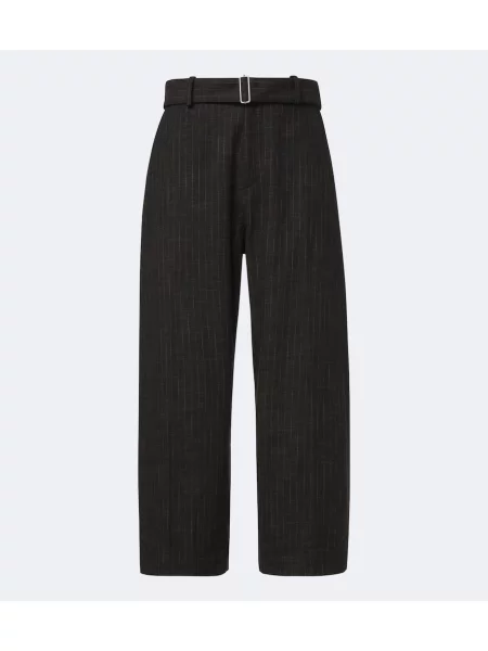 Pantaloni Studio Nicholson de lână în carouri maro