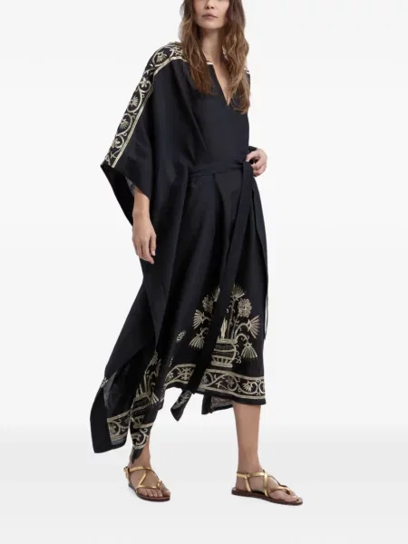 Rochie midi Greek Archaic Kori cu broderie negru