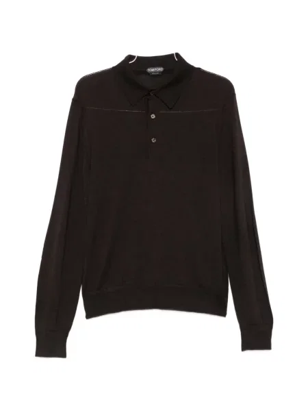 Lung tricou polo Tom Ford maro
