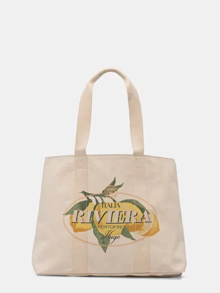 HUGO torebka tote Becky CPR_Tote żółta