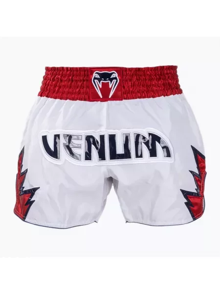 Spodenki treningowe Venum Inferno Muay Thai white/red białe