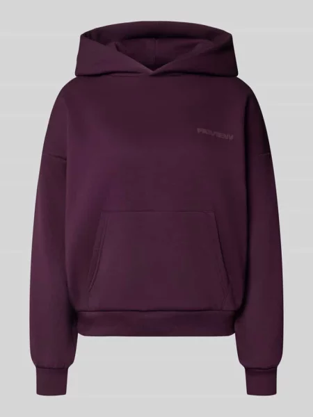 Bluza z kapturem z logo i kieszenią kangurką Review