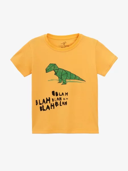 Детская футболка Dinomin желтая