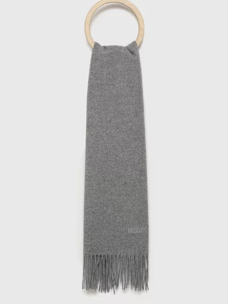 Moschino kratki šal za muškarce od merino vune siva