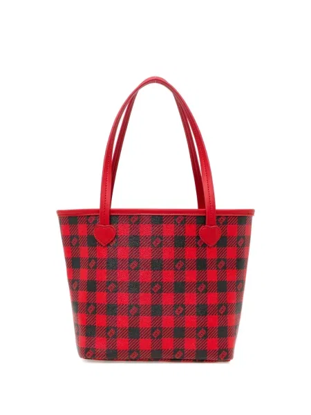 Geantă shopper Apee™ By *a Bathing Ape® în carouri cu autograf roșu