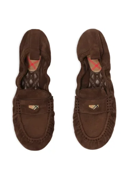 Pantofi loafer Burberry cu autograf maro