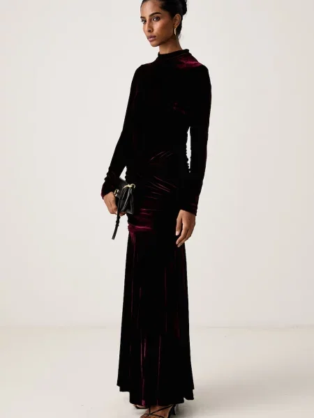 Bardot rochie din velur KORINA
