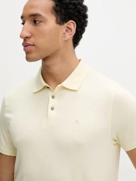Calvin Klein férfi póló pamuttal sárga