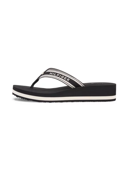 Papuci Tommy Hilfiger cu imagine negru