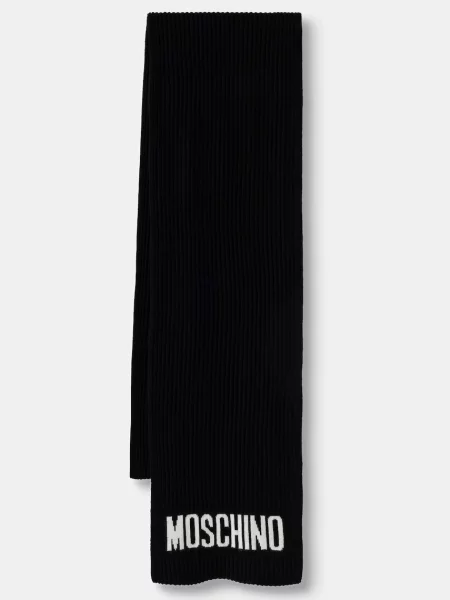 Moschino fular pentru bărbați cu lână negru
