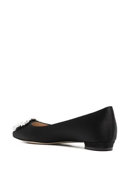 Baleríny Manolo Blahnik s přezkou černé