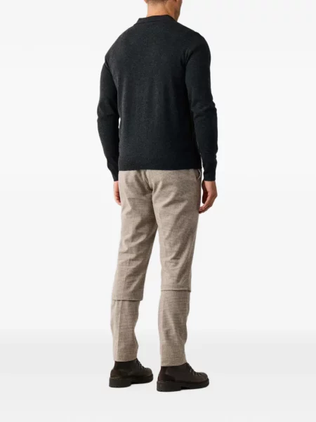 Tricou polo Hackett London tricotate gri